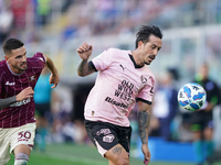 Francesco Di Mariano of Palermo FC is in action during the Serie B match between Palermo and Salernitana at the Stadio ''Renzo Barbera'' in...