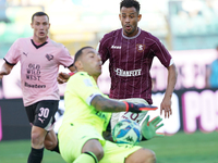 Andres Tello of US Salernitana is in action during the Serie B match between Palermo and Salernitana at the Stadio ''Renzo Barbera'' in Pale...