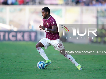 Jayden Braaf of US Salernitana is in action during the Serie B match between Palermo and Salernitana at the Stadio ''Renzo Barbera'' in Pale...