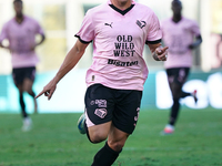 Kristoffer Lund of Palermo FC plays during the Serie B match between Palermo and Salernitana at the Stadio ''Renzo Barbera'' in Palermo, Ita...