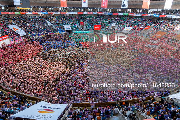 The Tarraco Arena hosts the Concurs de Castells competition in Tarragona, Spain, on October 6, 2024. 