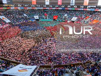 The Tarraco Arena hosts the Concurs de Castells competition in Tarragona, Spain, on October 6, 2024. (