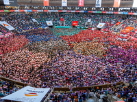 The Tarraco Arena hosts the Concurs de Castells competition in Tarragona, Spain, on October 6, 2024. (