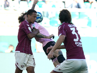 Matteo Brunori of Palermo FC is in action during the Serie B match between Palermo and Salernitana at the Stadio ''Renzo Barbera'' in Palerm...