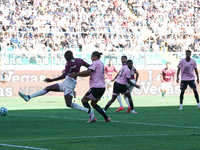 Andres Tello of US Salernitana scores a goal during the Serie B match between Palermo and Salernitana at the Stadio ''Renzo Barbera'' in Pal...