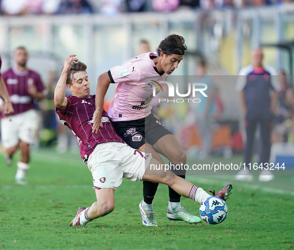 Filippo Ranocchia of Palermo FC is in action during the Serie B match between Palermo and Salernitana at the Stadio ''Renzo Barbera'' in Pal...