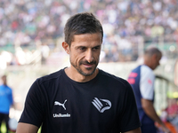 Alessio Dionisi, head coach of Palermo FC, watches the Serie B match between Palermo and Salernitana at the Stadio ''Renzo Barbera'' in Pale...