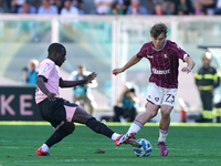 Lorenzo Amatucci of US Salernitana is in action during the Serie B match between Palermo and Salernitana at the Stadio ''Renzo Barbera'' in...