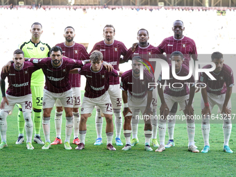 Players from Us Salernitana participate in the Serie B match against Palermo Fc in Palermo, Italy, on October 6, 2024 (