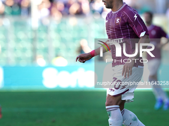 Andres Tello of US Salernitana plays during the Serie B match between Palermo and Salernitana at the Stadio ''Renzo Barbera'' in Palermo, It...