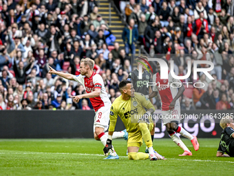 AFC Ajax Amsterdam midfielder Davy Klaassen celebrates the 1-0 goal during the match between Ajax and Groningen at the Johan Cruijff ArenA f...