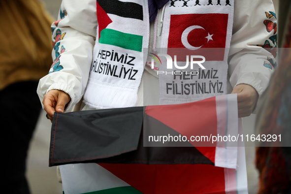 Participants in a pro-Palestinian protest gather on the Main Square and then proceed to the US Consulate and the Jagiellonian University in...