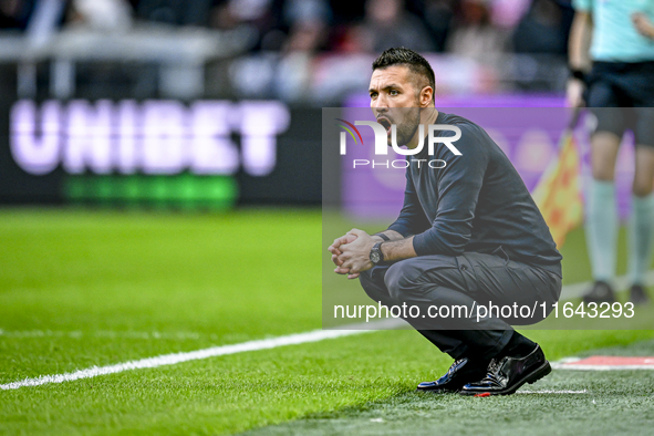 AFC Ajax Amsterdam trainer Francesco Fariolo is present during the match between Ajax and Groningen at the Johan Cruijff ArenA for the Dutch...