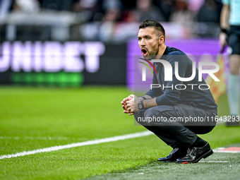 AFC Ajax Amsterdam trainer Francesco Fariolo is present during the match between Ajax and Groningen at the Johan Cruijff ArenA for the Dutch...