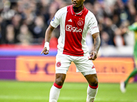 AFC Ajax Amsterdam defender Jorrel Hato plays during the match between Ajax and Groningen at the Johan Cruijff ArenA for the Dutch Eredivisi...