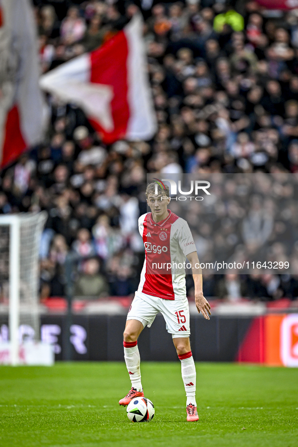 AFC Ajax Amsterdam defender Youri Baas plays during the match between Ajax and Groningen at the Johan Cruijff ArenA for the Dutch Eredivisie...