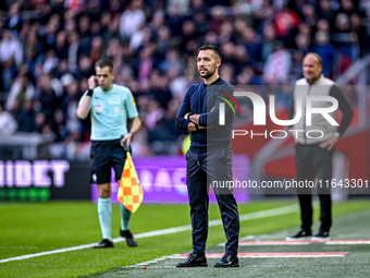 AFC Ajax Amsterdam trainer Francesco Fariolo is present during the match between Ajax and Groningen at the Johan Cruijff ArenA for the Dutch...