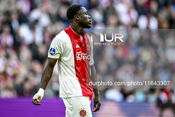 AFC Ajax Amsterdam forward Brian Brobbey plays during the match between Ajax and Groningen at the Johan Cruijff ArenA for the Dutch Eredivis...