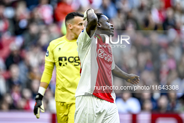 AFC Ajax Amsterdam forward Brian Brobbey plays during the match between Ajax and Groningen at the Johan Cruijff ArenA for the Dutch Eredivis...