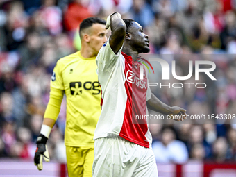 AFC Ajax Amsterdam forward Brian Brobbey plays during the match between Ajax and Groningen at the Johan Cruijff ArenA for the Dutch Eredivis...