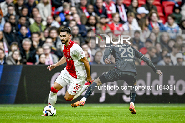 AFC Ajax Amsterdam defender Josip Sutalo plays during the match between Ajax and Groningen at the Johan Cruijff ArenA for the Dutch Eredivis...