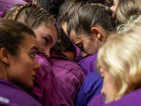 Members of Moixiganguers d'Igualada build a human tower during the Concurs de Castells competition in Tarragona, Spain, on October 6, 2024....