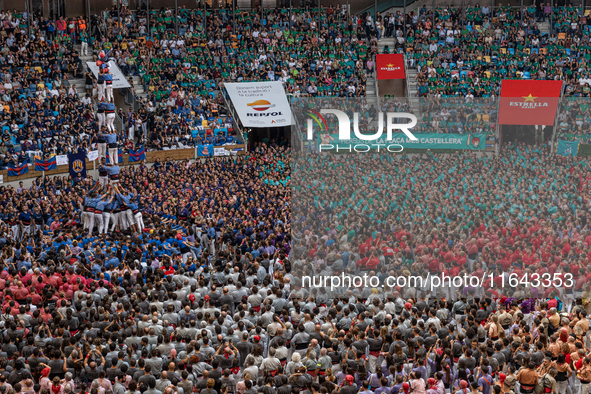 The Tarraco Arena hosts the Concurs de Castells competition in Tarragona, Spain, on October 6, 2024. 