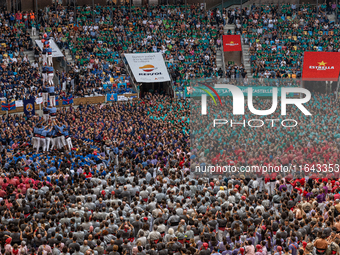 The Tarraco Arena hosts the Concurs de Castells competition in Tarragona, Spain, on October 6, 2024. (