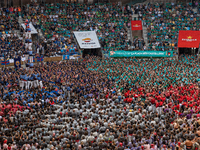 The Tarraco Arena hosts the Concurs de Castells competition in Tarragona, Spain, on October 6, 2024. (