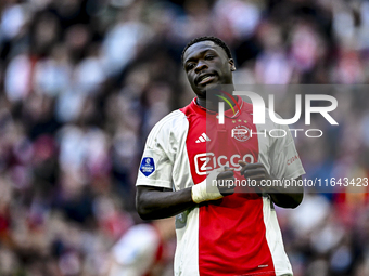 AFC Ajax Amsterdam forward Brian Brobbey plays during the match between Ajax and Groningen at the Johan Cruijff ArenA for the Dutch Eredivis...