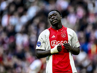 AFC Ajax Amsterdam forward Brian Brobbey plays during the match between Ajax and Groningen at the Johan Cruijff ArenA for the Dutch Eredivis...