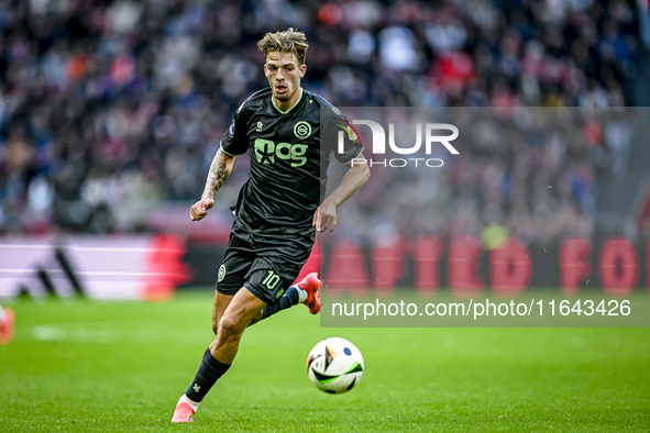 FC Groningen midfielder Luciano Valente plays during the match between Ajax and Groningen at the Johan Cruijff ArenA for the Dutch Eredivisi...