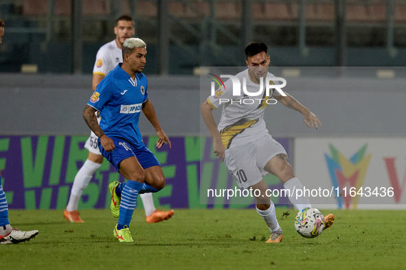 Ariel Brian Gambarte of Zabbar St. Patrick is in action during the Malta 360 Sports Premier League soccer match between Zabbar St. Patrick a...