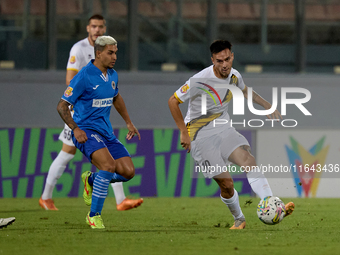 Ariel Brian Gambarte of Zabbar St. Patrick is in action during the Malta 360 Sports Premier League soccer match between Zabbar St. Patrick a...