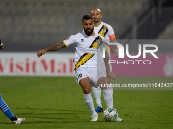 Vinicius De Paiva of Zabbar St. Patrick is in action during the Malta 360 Sports Premier League soccer match between Zabbar St. Patrick and...