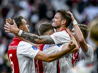 AFC Ajax Amsterdam forward Wout Weghorst celebrates the 2-1 goal during the match between Ajax and Groningen at the Johan Cruijff ArenA for...