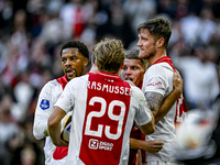 AFC Ajax Amsterdam forward Wout Weghorst celebrates the 2-1 goal during the match between Ajax and Groningen at the Johan Cruijff ArenA for...