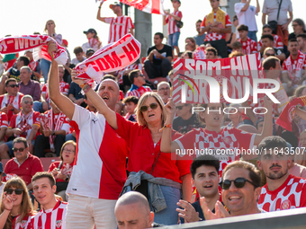 Girona FC fans attend the LaLiga EA Sports match between Girona FC and Athletic Club de Bilbao at Montilivi Stadium in Girona, Spain, on Oct...