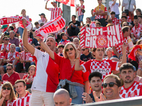 Girona FC fans attend the LaLiga EA Sports match between Girona FC and Athletic Club de Bilbao at Montilivi Stadium in Girona, Spain, on Oct...