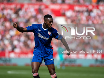 Players are in action during the LaLiga EA Sports match between Girona FC and Athletic Club de Bilbao at Montilivi Stadium in Girona, Spain,...