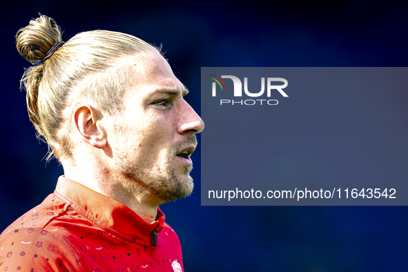 FC Twente goalkeeper Lars Unnerstall plays during the match between Feyenoord and Twente at the Feyenoord stadium De Kuip for the Dutch Ered...