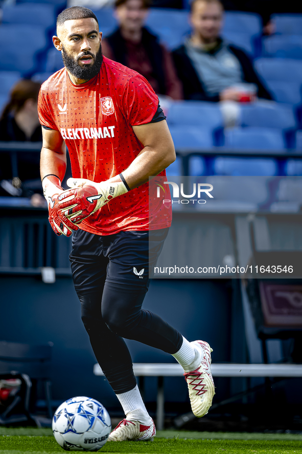 FC Twente goalkeeper Issam El Maach plays during the match between Feyenoord and Twente at the Feyenoord stadium De Kuip for the Dutch Eredi...