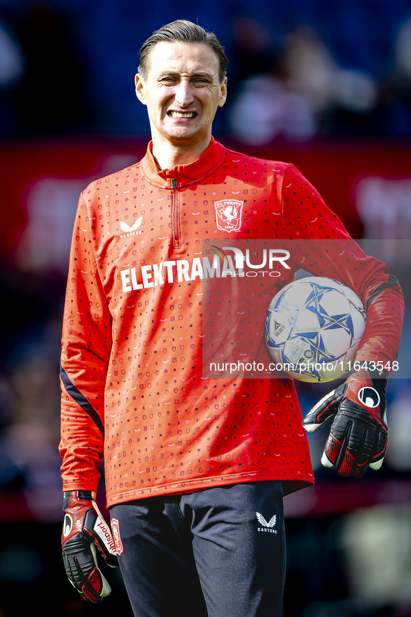 FC Twente goalkeeper Przemyslaw Tyton plays during the match between Feyenoord and Twente at the Feyenoord stadium De Kuip for the Dutch Ere...