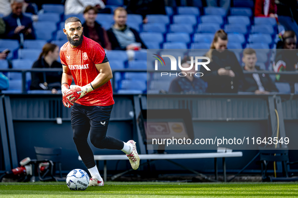 FC Twente goalkeeper Issam El Maach plays during the match between Feyenoord and Twente at the Feyenoord stadium De Kuip for the Dutch Eredi...