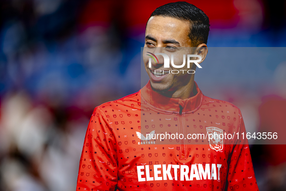 FC Twente defender Anass Salah-Eddine plays during the match between Feyenoord and Twente at the Feyenoord stadium De Kuip for the Dutch Ere...