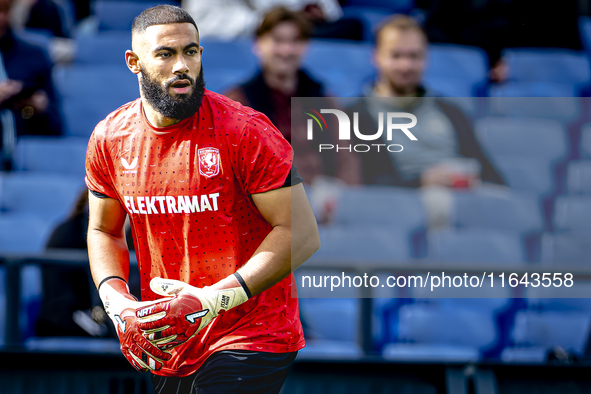 FC Twente goalkeeper Issam El Maach plays during the match between Feyenoord and Twente at the Feyenoord stadium De Kuip for the Dutch Eredi...