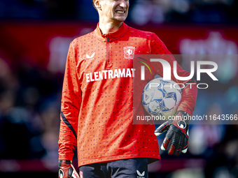 FC Twente goalkeeper Przemyslaw Tyton plays during the match between Feyenoord and Twente at the Feyenoord stadium De Kuip for the Dutch Ere...