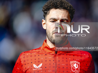 FC Twente forward Mitchell van Bergen plays during the match between Feyenoord and Twente at the Feyenoord stadium De Kuip for the Dutch Ere...