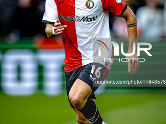 Feyenoord Rotterdam defender Hugo Bueno plays during the match between Feyenoord and Twente at the Feyenoord stadium De Kuip for the Dutch E...