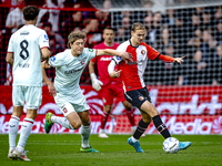 FC Twente forward Sam Lammers and Feyenoord Rotterdam defender Thomas Beelen play during the match between Feyenoord and Twente at the Feyen...